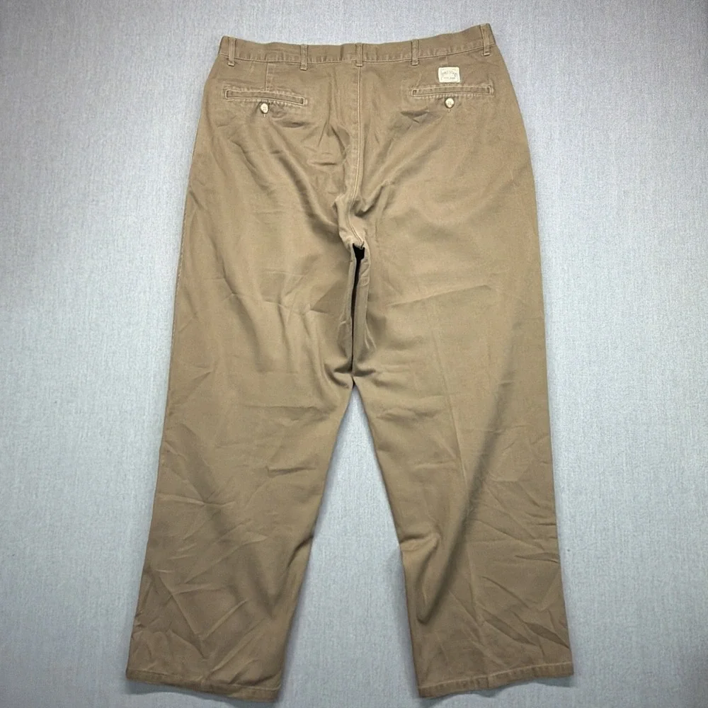 VTG POLO RALPH LAUREN 90s Double Pleated Chino Cotton Brown 36x30 (Fits‎ 36x28)